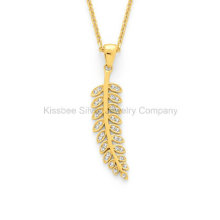 Costume Silver Necklace Leaf Pendant Fine Jewelry (KP3022)